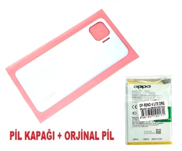 Tkgz Oppo Reno 4 Lite Arka Kapak Batarya Pil Kapağı + PİL BEYAZ ürün görseli 1