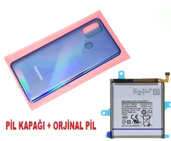 Tkgz Samsung Galaxy A21S A217 Arka Pil Batarya Kapağı + PİL MAVİ ürün görseli 1