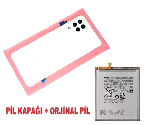 Tkgz Samsung Galaxy A22 (4G) Arka Pil Batarya Kapağı + PİL (Kamera Lensli) BEYAZ ürün görseli 1