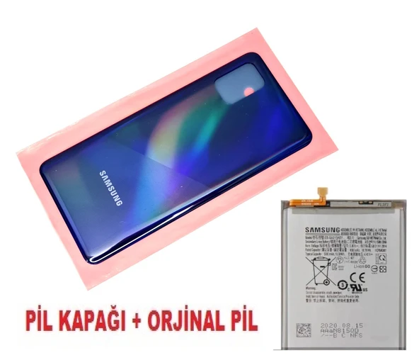 Tkgz Samsung Galaxy A31 A315 Arka Pil Batarya Kapağı + PİL MAVİ ürün görseli 1