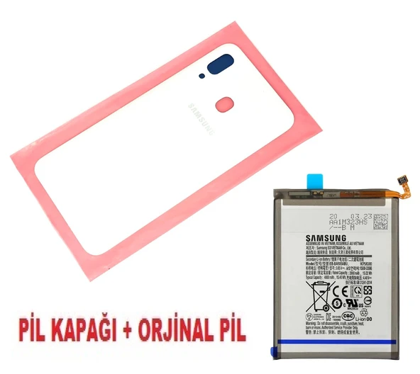Tkgz Samsung Galaxy A30 A 305 Arka Pil Batarya Kapağı + PİL BEYAZ ürün görseli 1