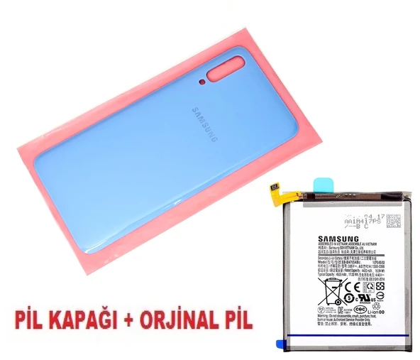 Tkgz Samsung Galaxy A70 A 705 Arka Pil Batarya Kapağı + PİL MAVİ ürün görseli 1