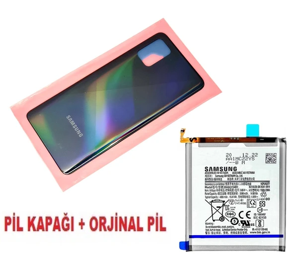 Tkgz Samsung Galaxy A51 A515 Arka Pil Batarya Kapağı + PİL SİYAH ürün görseli 1