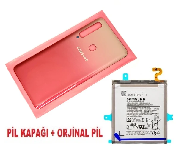 Tkgz Samsung Galaxy A9 A920 Arka Pil Batarya Kapağı + PİL (CAM) KIRMIZI ürün görseli 1
