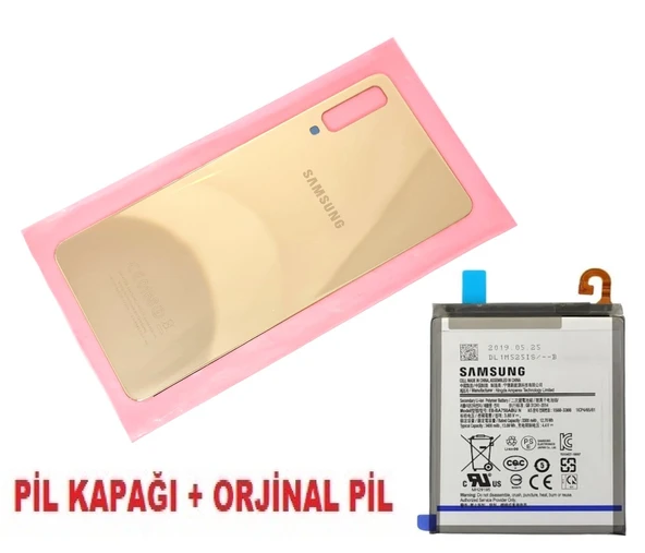 Tkgz Samsung Galaxy A7 A750 Arka Pil Batarya Kapağı + PİL (CAM) GOLD ürün görseli 1