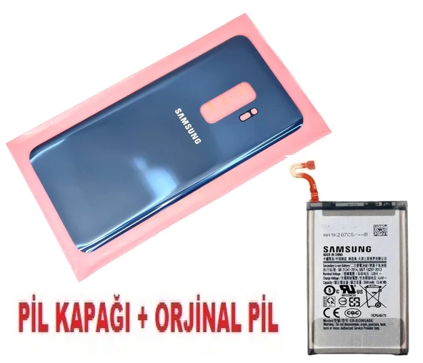 Tkgz Samsung Galaxy S9 PLUS Arka Pil Batarya Kapağı + PİL (CAM) MAVİ ürün görseli 1