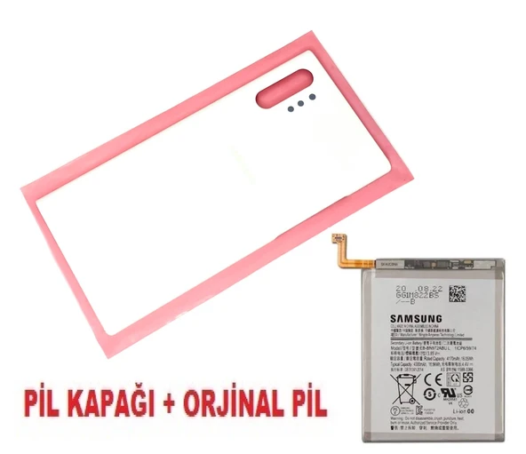 Tkgz Samsung Galaxy NOTE 10 PLUS Arka Pil Batarya Kapağı + PİL (CAM) BEYAZ ürün görseli 1