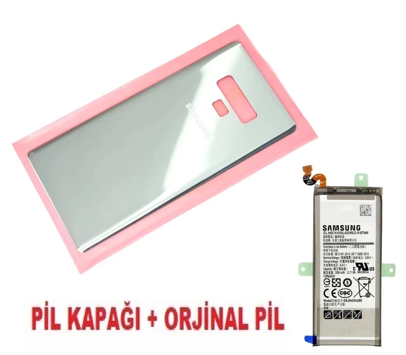 Tkgz Samsung Galaxy NOTE 9 Arka Pil Batarya Kapağı + PİL (CAM) GRİ ürün görseli 1