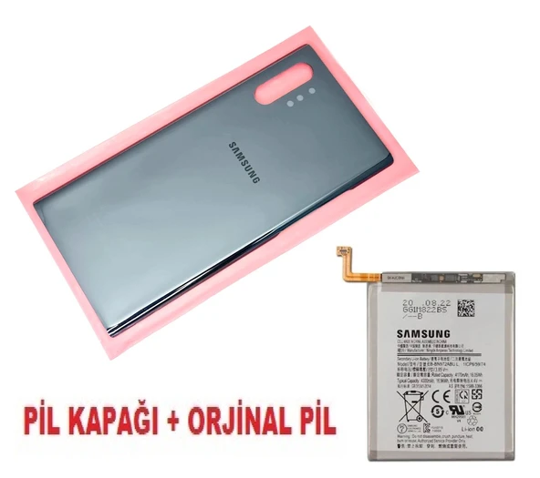 Tkgz Samsung Galaxy NOTE 10 PLUS Arka Pil Batarya Kapağı + PİL (CAM) SİYAH ürün görseli 1