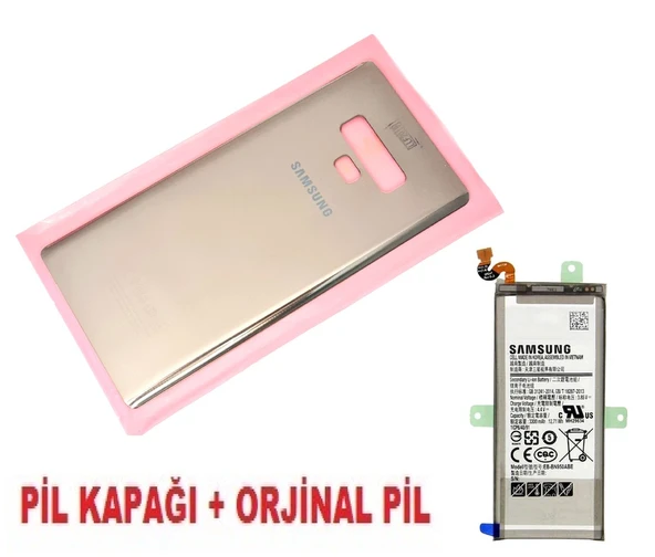 Tkgz Samsung Galaxy NOTE 9 Arka Pil Batarya Kapağı + PİL (CAM) GOLD ürün görseli 1