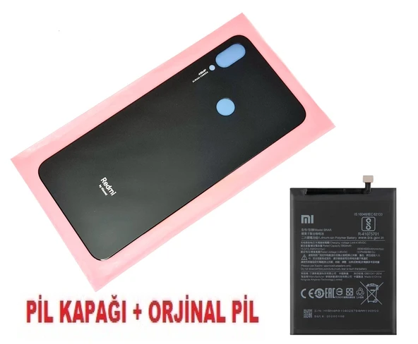 Tkgz Xiaomi Redmi NOTE 7 Arka Pil Batarya Kapağı + PİL (CAM) SİYAH ürün görseli 1