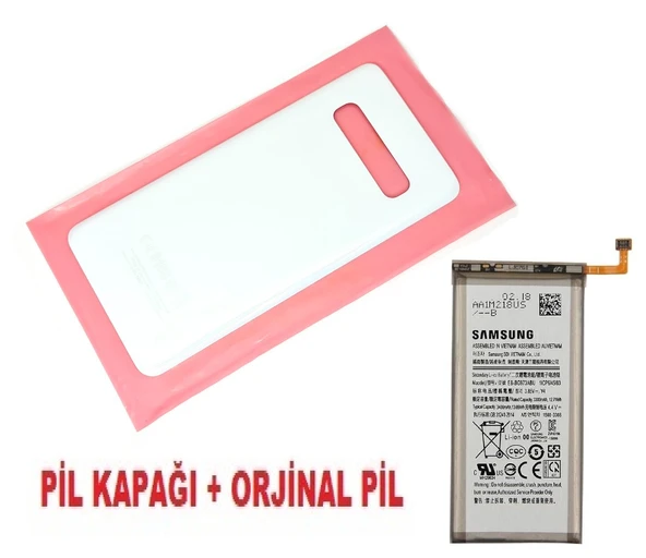 Tkgz Samsung Galaxy S10 Arka Pil Batarya Kapağı + PİL (CAM) BEYAZ ürün görseli 1