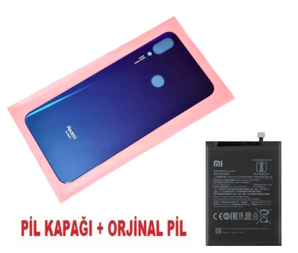 Tkgz Xiaomi Redmi NOTE 7 Arka Pil Batarya Kapağı + PİL (CAM) MAVİ ürün görseli 1