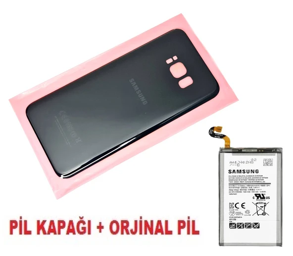 Tkgz Samsung Galaxy S8 PLUS Arka Pil Batarya Kapağı + PİL (CAM) SİYAH ürün görseli 1