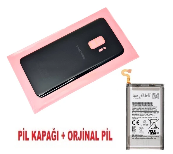 Tkgz Samsung Galaxy S9 Arka Pil Batarya Kapağı + PİL (CAM) SİYAH ürün görseli 1