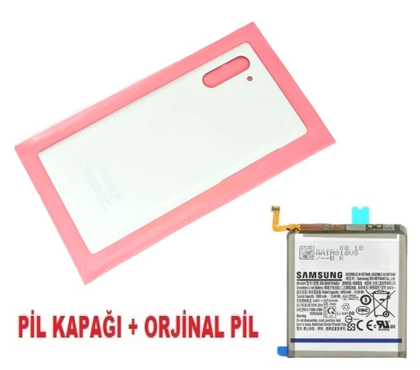 Tkgz Samsung Galaxy NOTE 10 Arka Pil Batarya Kapağı + PİL (CAM) BEYAZ ürün görseli 1