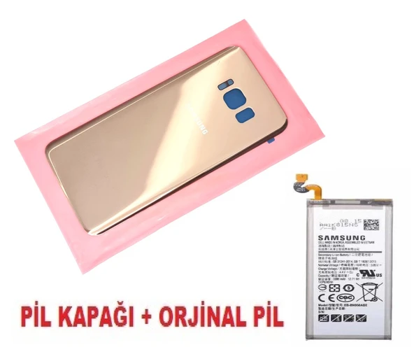Tkgz Samsung Galaxy S8 Arka Pil Batarya Kapağı + PİL (CAM) GOLD ürün görseli 1