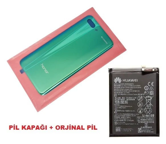 Tkgz Honor 10 Arka Pil Batarya Kapağı + PİL (CAM) YEŞİL ürün görseli 1
