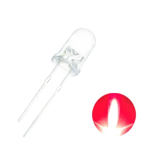 5mm Şeffaf Kırmızı Led Paketi - 100 Adet - Resim 2