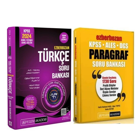 Pegem KPSS Türkçe ve Paragraf Soru Bankası Seti 2 Kitap ürün görseli 1