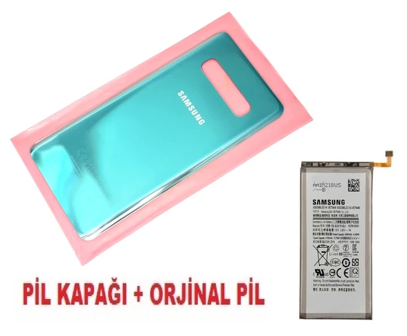 Tkgz Samsung Galaxy S10 PLUS Arka Pil Batarya Kapağı + PİL (CAM) YEŞİL ürün görseli 1