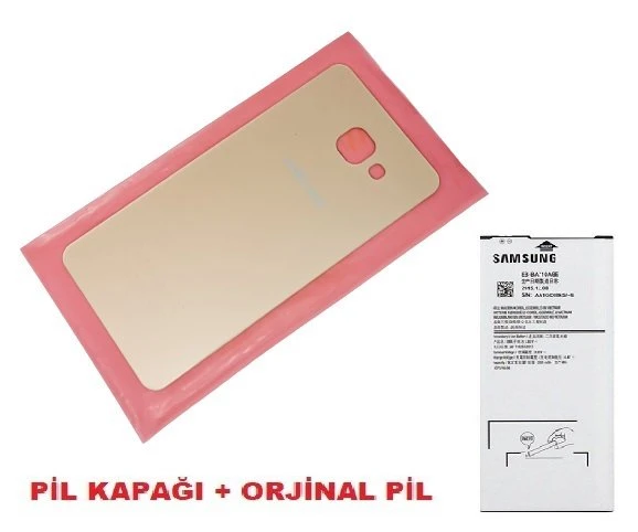 Tkgz Samsung Galaxy A7 2016 (A710) Arka Kapak Batarya Kapağı + PİL (CAM) GOLD ürün görseli 1