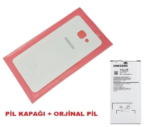 Tkgz Samsung Galaxy A7 2016 (A710) Arka Kapak Batarya Kapağı + PİL (CAM) BEYAZ ürün görseli 1
