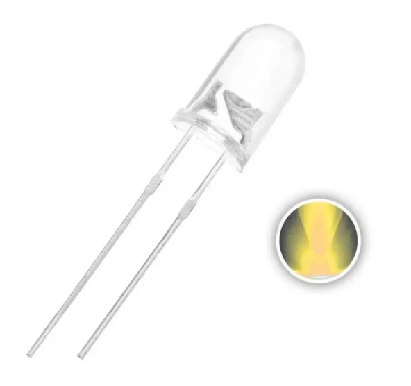 5mm Şeffaf Sarı Led Paketi - 100 Adet - Resim 2