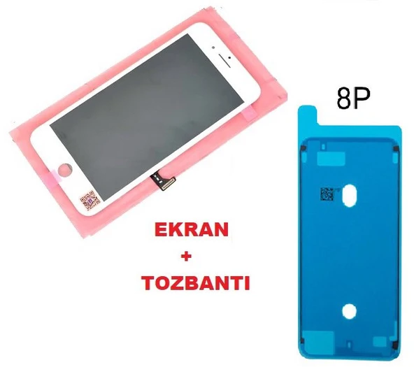 Tkgz İPhone 8 PLUS Lcd Ekran dokunmatik (+TOZBANTI LW ) BEYAZ ürün görseli 1