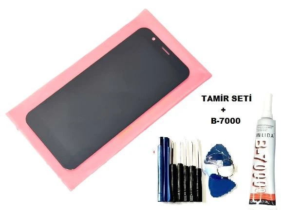 Tkgz General Mobile GM8 Lcd Ekran Dokunmatik (B-7000+Tamir Seti) SİYAH ürün görseli 1