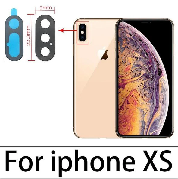 iPhone XS MAX-XS Arka Kamera Camı Lens Yapışkanlı ürün görseli 1