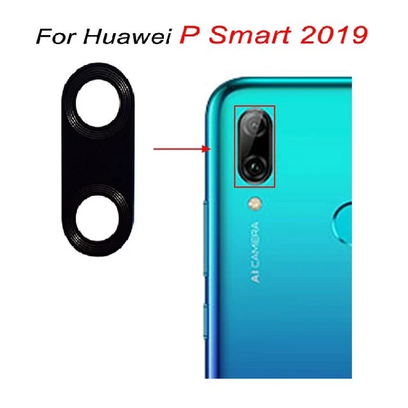 Tkgz - P Smart 2019  Arka Kamera Camı Lens Yapışkanlı ürün görseli 1