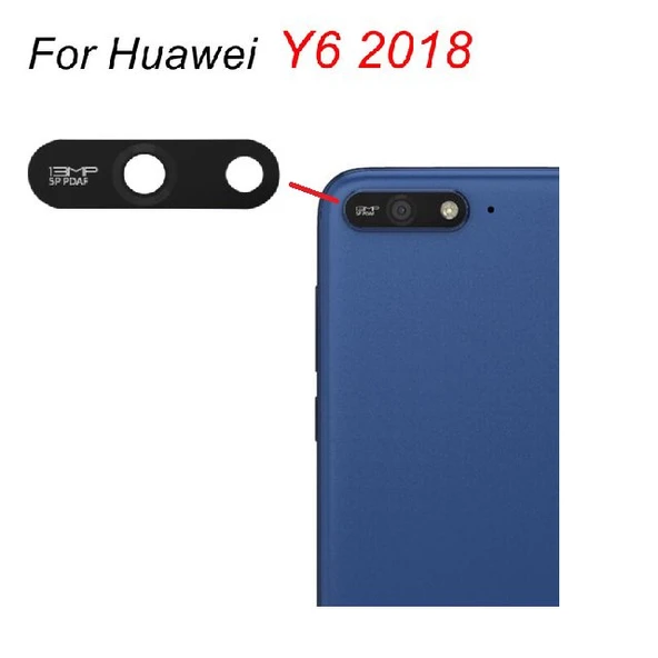 Tkgz - Y6 2018 Arka Kamera Camı Lens Yapışkanlı ürün görseli 1
