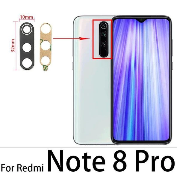 Xiaomi Redmi NOTE 8 PRO Arka Kamera Camı Lens Yapışkanlı ürün görseli 1
