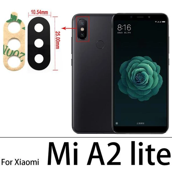 Xiaomi Mİ A2 LİTE Arka Kamera Camı Lens Yapışkanlı ürün görseli 1