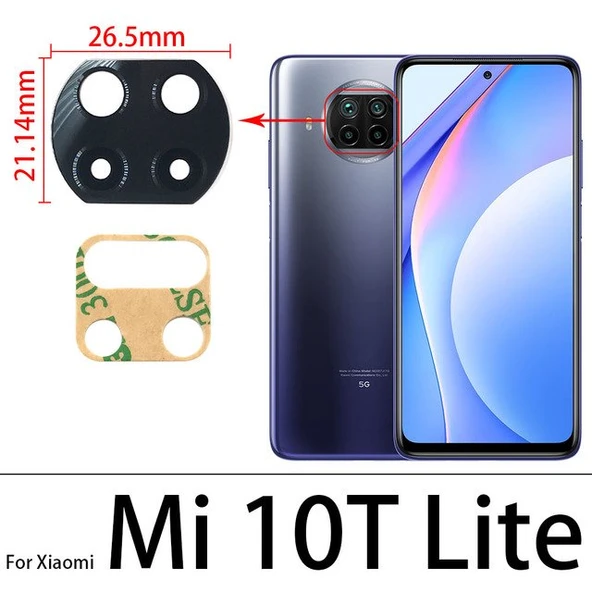 Xiaomi Mİ 10T LİTE Arka Kamera Camı Lens Yapışkanlı ürün görseli 1