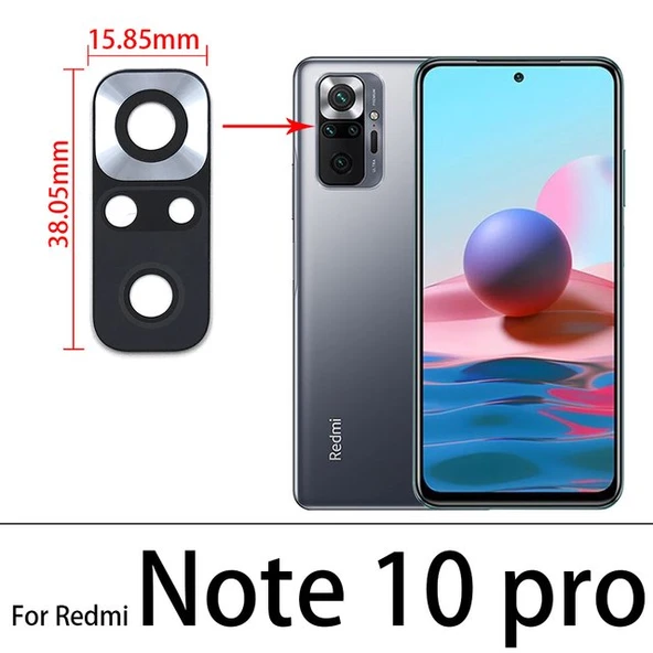 Xiaomi Redmi NOTE 10 PRO Arka Kamera Camı Lens Yapışkanlı ürün görseli 1