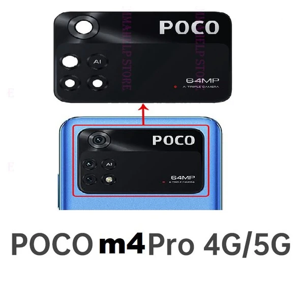 Xiaomi POCO M4 PRO  Arka Kamera Camı Lens Yapışkanlı ürün görseli 1