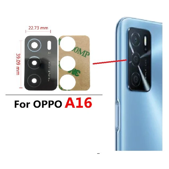 Oppo A16 Arka Kamera Camı Lens Yapışkanlı ürün görseli 1