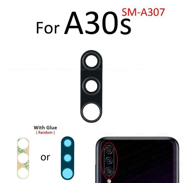 Samsung Galaxy A30S Arka Kamera Camı Lens Yapışkanlı ürün görseli 1