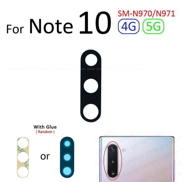 Samsung Galaxy NOTE 10 Arka Kamera Camı Lens Yapışkanlı ürün görseli 1