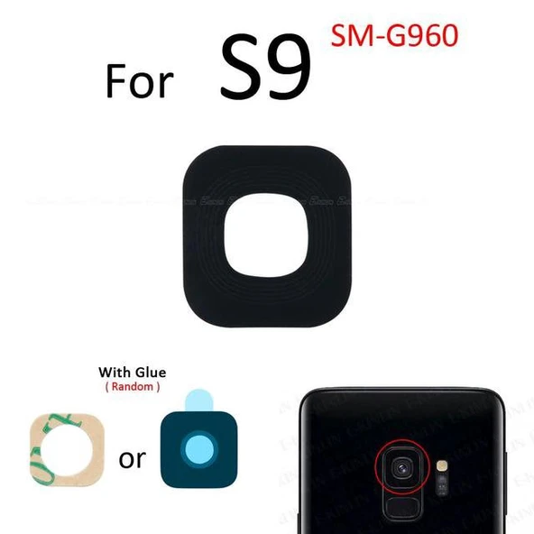 Samsung Galaxy S9 Arka Kamera Camı Lens Yapışkanlı ürün görseli 1