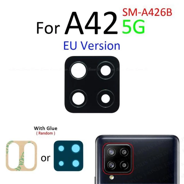Samsung Galaxy A42 Arka Kamera Camı Lens Yapışkanlı ürün görseli 1