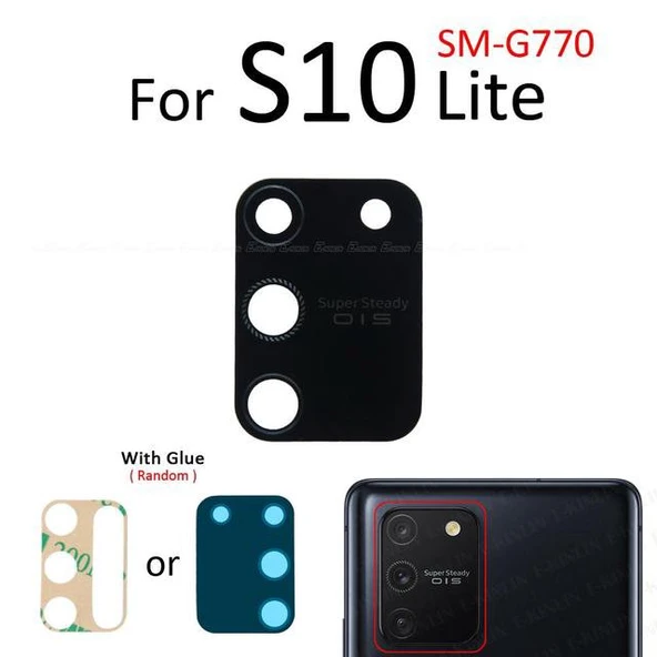 Samsung Galaxy S10 LİTE Arka Kamera Camı Lens Yapışkanlı ürün görseli 1