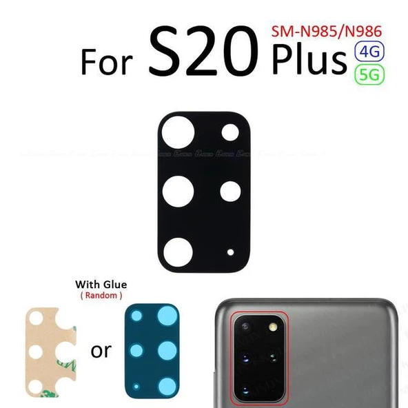 Samsung Galaxy S20 PLUS Arka Kamera Camı Lens Yapışkanlı ürün görseli 1
