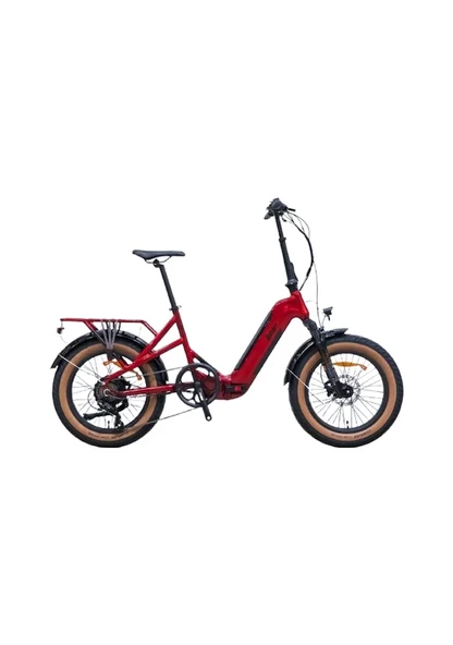 Loop COASTER 20 Jant Katlanır (FAT Bike) - 7 Vites Elektrikli Bisiklet Kırmızı-Siyah ürün görseli 1