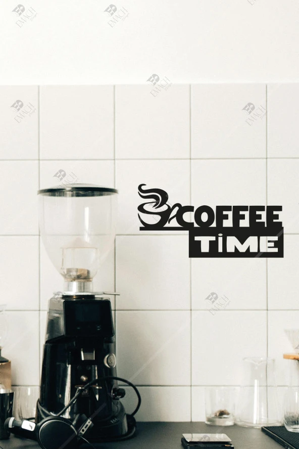 Coffee Time Kahve Zamanı Figürlü Ahşap Duvar Dekorasyonu Tablosu ürün görseli 1