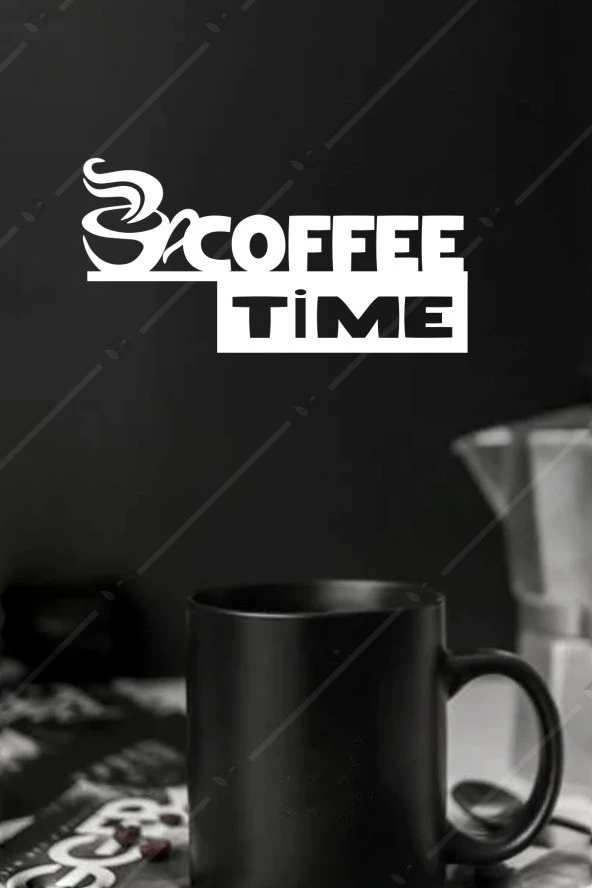 Coffee Time Kahve Zamanı Figürlü Ahşap Duvar Dekorasyonu Tablosu ürün görseli 1