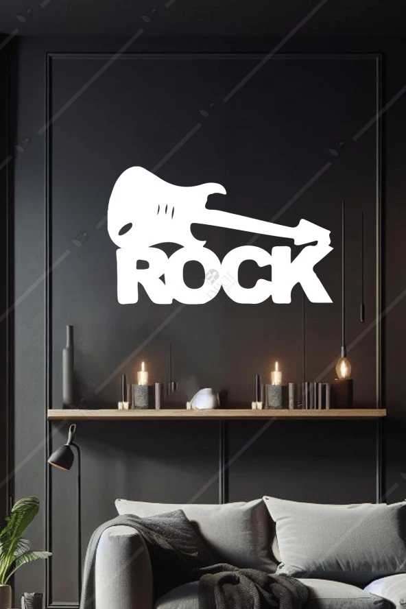 Rock Temalı Ahşap Duvar Dekorasyonu Tablosu ürün görseli 1