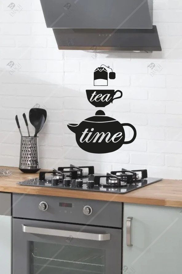 Tea Time Çay Zamanı Figürlü Ahşap Mutfak Duvar Dekorasyonu ürün görseli 1